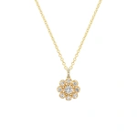 Jennifer Meyer Large Illusion Set Diamond Flower Necklace in 18K Yellow Gold | Fine Necklaces | Coveti
