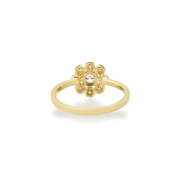 Jennifer Meyer Large Illusion Set Diamond Flower Ring in 18K Yellow Gold | Fine Rings | Coveti