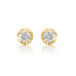 Jennifer Meyer Large Illusion Set Diamond Studs in 18K Yellow Gold | Fine Earrings | Coveti