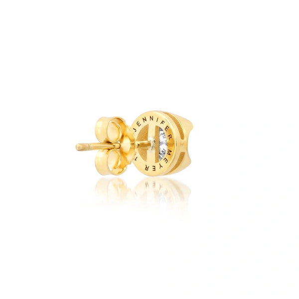 Jennifer Meyer Large Illusion Set Diamond Studs in 18K Yellow Gold | Fine Earrings | Coveti