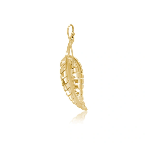 Jennifer Meyer Large Leaf Earrings in 18K Yellow Gold | Fine Earrings | Coveti