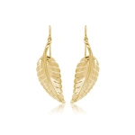 Jennifer Meyer Large Leaf Earrings in 18K Yellow Gold | Fine Earrings | Coveti