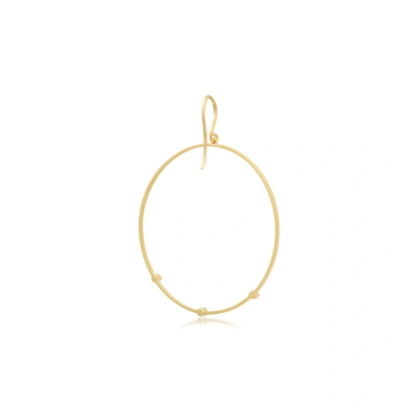 Jennifer Meyer Large Open Circle Earrings with 3 Illusion Set Diamonds in 18K Yellow Gold | Fine Earrings | Coveti