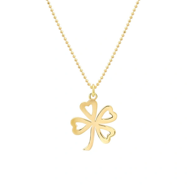 Jennifer Meyer Large Open Clover Necklace in 18K Yellow Gold | Fine Necklaces | Coveti