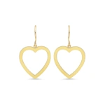 Jennifer Meyer Large Open Heart Drop Earrings in 18K Yellow Gold | Fine Earrings | Coveti