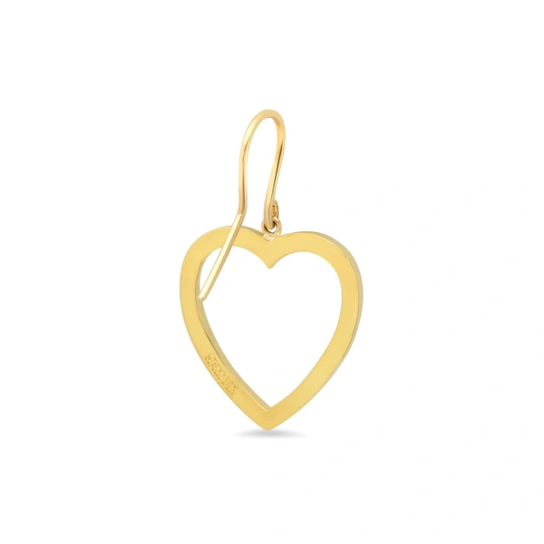 Jennifer Meyer Large Open Heart Drop Earrings in 18K Yellow Gold | Fine Earrings | Coveti