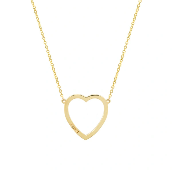 Jennifer Meyer Large Ruby Open Heart Necklace in 18K Yellow Gold | Fine Necklaces | Coveti