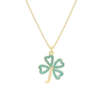 Jennifer Meyer Large Turquoise Open Clover Necklace in 18K Yellow Gold | Fine Necklaces | Coveti