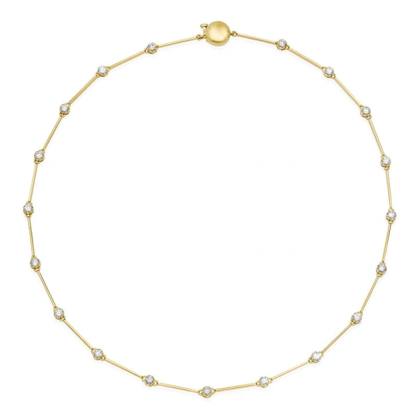 Jennifer Meyer Linear Illusion Set Diamond Necklace in 18K Yellow Gold | Fine Necklaces | Coveti