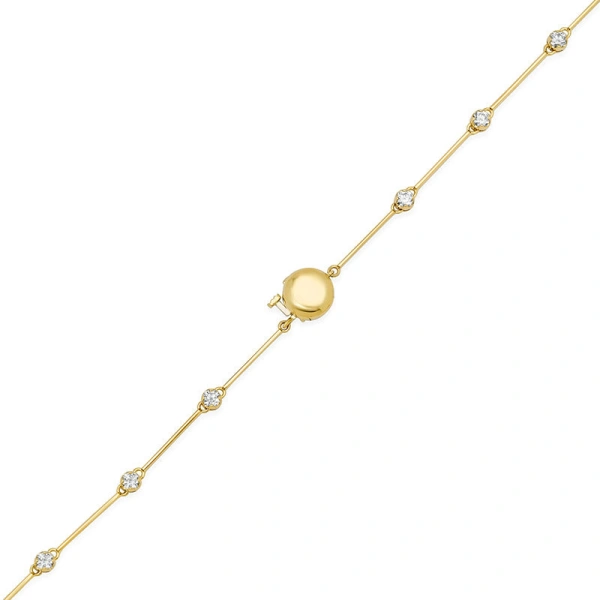 Jennifer Meyer Linear Illusion Set Diamond Necklace in 18K Yellow Gold | Fine Necklaces | Coveti