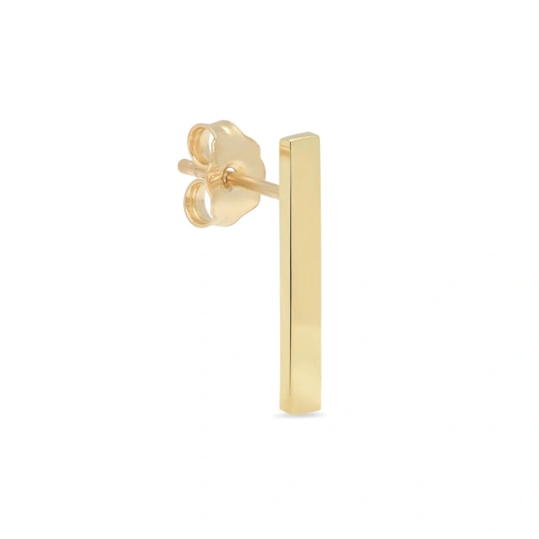 Jennifer Meyer Long Bar Studs in 18K Yellow Gold | Fine Earrings | Coveti