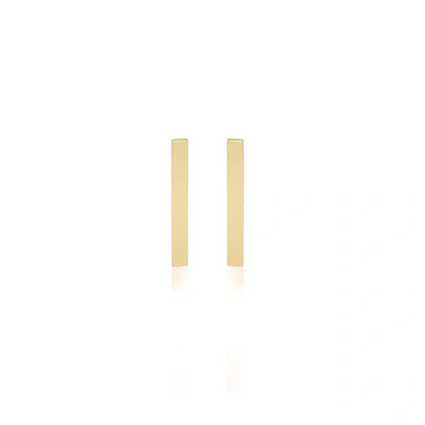 Long Bar Studs in 18K Yellow Gold