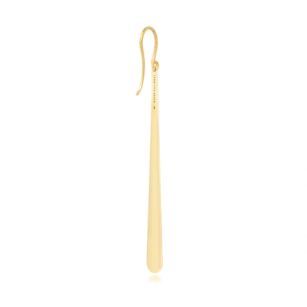 Jennifer Meyer Long Diamond Dome Earrings in 18K Yellow Gold | Fine Earrings | Coveti