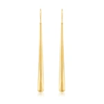 Jennifer Meyer Long Dome Drop Earrings in 18K Yellow Gold | Fine Earrings | Coveti