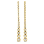 Jennifer Meyer Long Graduated Diamond Tennis Studs in 18K Yellow Gold | Fine Earrings | Coveti