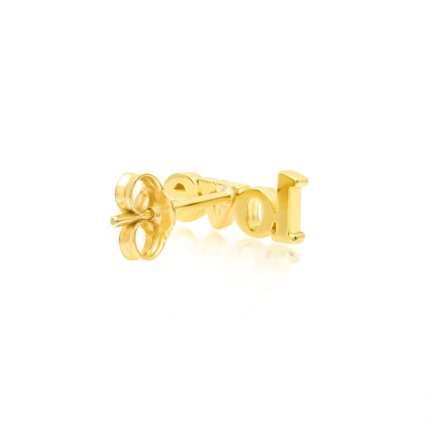 Jennifer Meyer Love Stud in 18K Yellow Gold | Fine Earrings | Coveti
