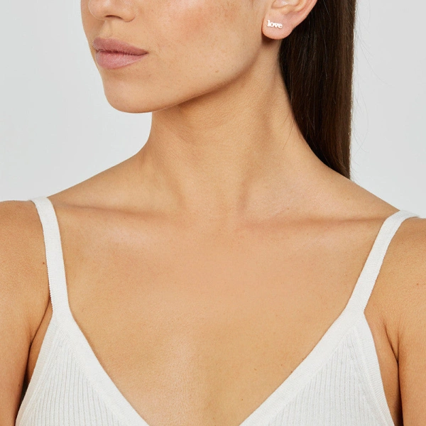 Jennifer Meyer Love Stud in 18K Yellow Gold | Fine Earrings | Coveti