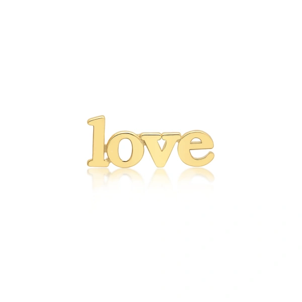 Jennifer Meyer Love Stud in 18K Yellow Gold | Fine Earrings | Coveti