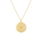 Jennifer Meyer Love You & Heart Sentiment Pendant Necklace in 14K Yellow Gold | Fine Necklaces | Coveti