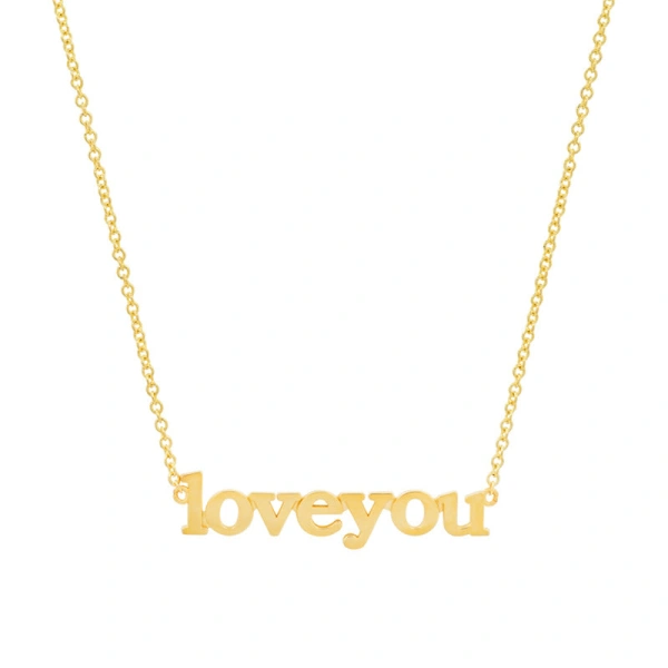Jennifer Meyer Love You Necklace in 18K Yellow Gold | Fine Necklaces | Coveti