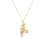 Jennifer Meyer Lovebird Necklace with Diamond Heart in 18K Yellow Gold | Fine Necklaces | Coveti
