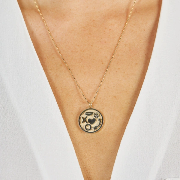Jennifer Meyer Lucky In Love Pendant Necklace in 18K Yellow Gold | Fine Necklaces | Coveti