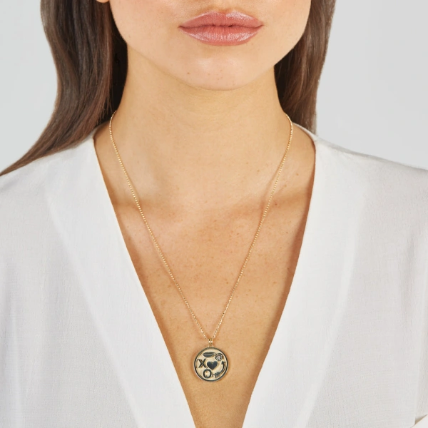 Jennifer Meyer Lucky In Love Pendant Necklace in 18K Yellow Gold | Fine Necklaces | Coveti