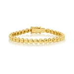 Jennifer Meyer Luxe Bezel Tennis Bracelet in 18K Yellow Gold | Fine Bracelets | Coveti