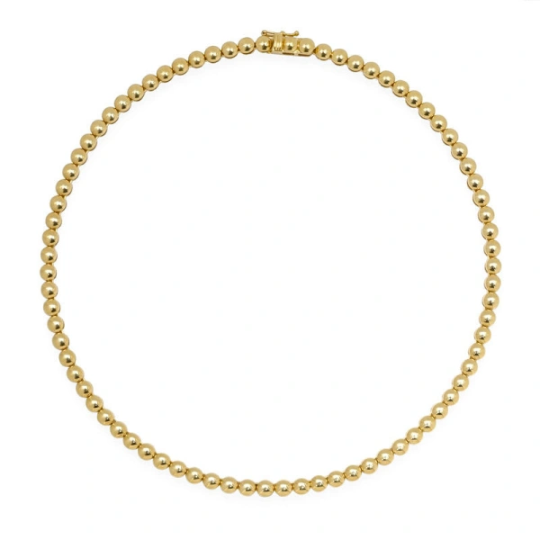 Jennifer Meyer Luxe Bezel Tennis Necklace in 18K Yellow Gold | Fine Necklaces | Coveti