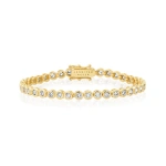 Jennifer Meyer Luxe Diamond Bezel Tennis Bracelet in 18K Yellow Gold | Fine Bracelets | Coveti