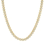 Jennifer Meyer Luxe Diamond Bezel Tennis Necklace in 18K Yellow Gold | Fine Necklaces | Coveti