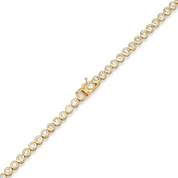 Jennifer Meyer Luxe Diamond Bezel Tennis Necklace in 18K Yellow Gold | Fine Necklaces | Coveti