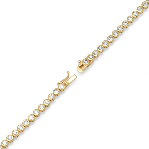 Jennifer Meyer Luxe Diamond Bezel Tennis Necklace in 18K Yellow Gold | Fine Necklaces | Coveti