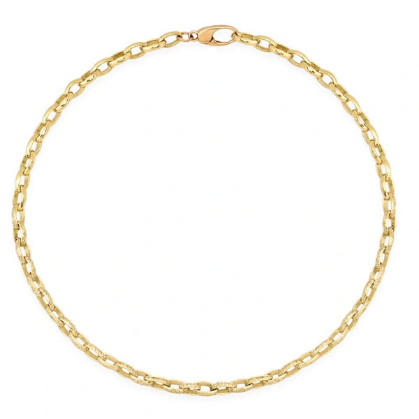 Luxe Diamond Edith Link Anklet in 18K Yellow Gold
