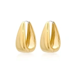 Jennifer Meyer Luxe Elongated Teardrop Huggies in 18K White Gold | Fine Earrings | Coveti