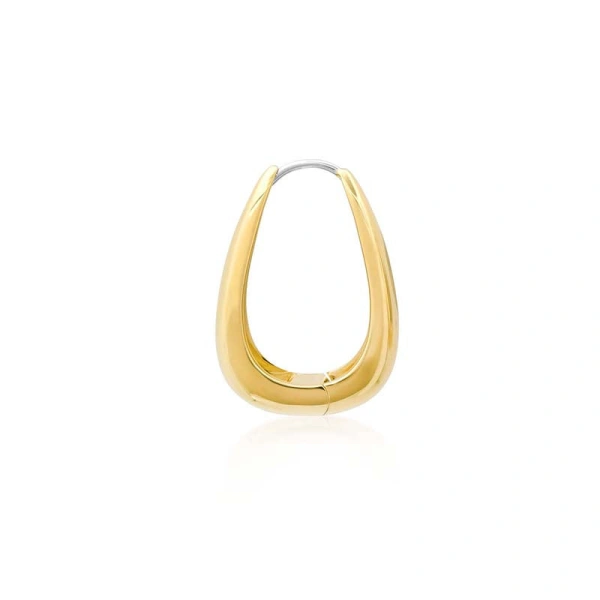 Jennifer Meyer Luxe Elongated Teardrop Huggies in 18K White Gold | Fine Earrings | Coveti