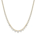 Jennifer Meyer Luxe Graduated 3 Prong Diamond Tennis Necklace in 18K Yellow Gold | Fine Necklaces | Coveti