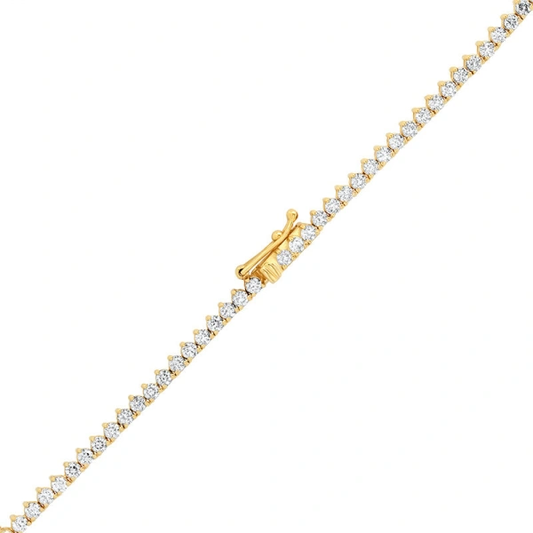 Jennifer Meyer Luxe Graduated 3 Prong Diamond Tennis Necklace in 18K Yellow Gold | Fine Necklaces | Coveti