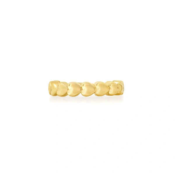 Jennifer Meyer Luxe Heart Band in 18K Yellow Gold | Fine Rings | Coveti