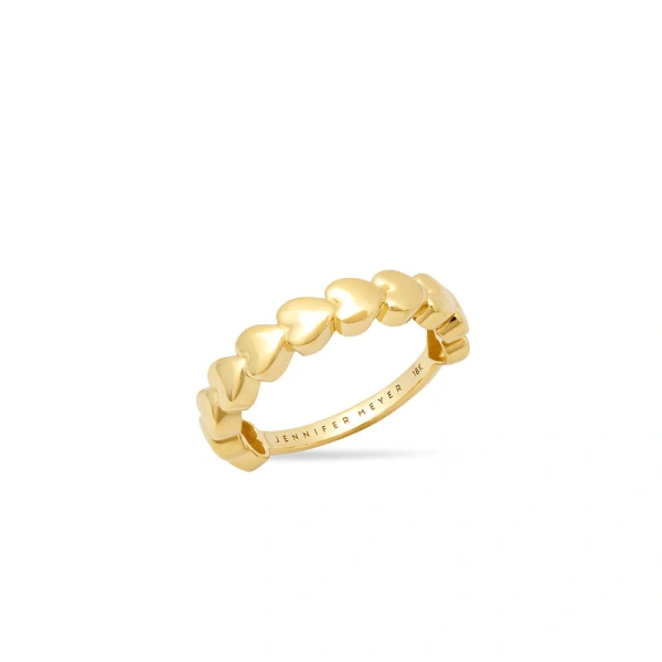 Jennifer Meyer Luxe Heart Band in 18K Yellow Gold | Fine Rings | Coveti