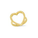 Jennifer Meyer Luxe Open Heart Ring in 18K Yellow Gold | Fine Rings | Coveti