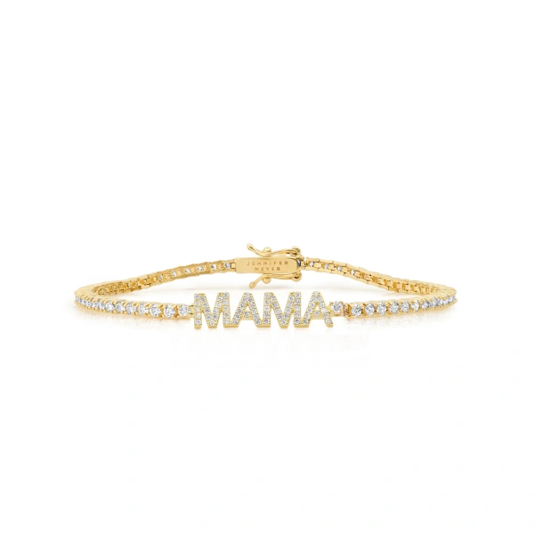 Mama 4 Prong Diamond Tennis Bracelet in 18K Yellow Gold