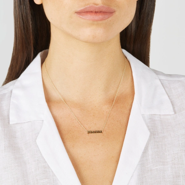 Jennifer Meyer Mama Necklace in 18K Yellow Gold | Fine Necklaces | Coveti