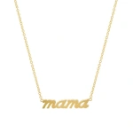 Jennifer Meyer Mama Script Necklace in 18K Yellow Gold | Fine Necklaces | Coveti