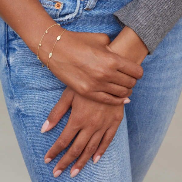 Jennifer Meyer Marquise By The Inch Bracelet in 14K Yellow Gold | Fine Bracelets | Coveti