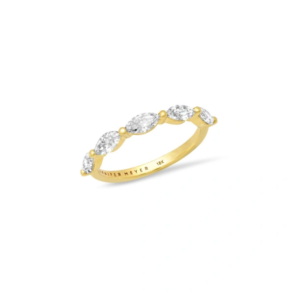 Jennifer Meyer Marquise Cut Diamond Ring in 18K Yellow Gold | Fine Rings | Coveti