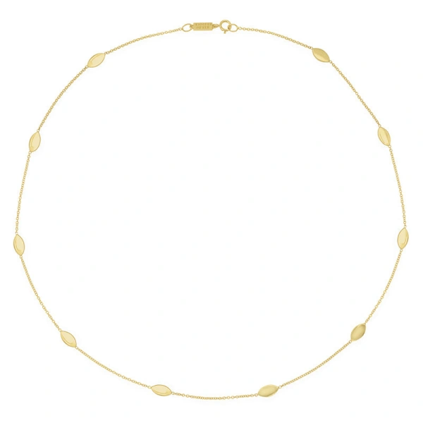 Jennifer Meyer Marquise by the inch Necklace in 18K Yellow Gold | Fine Necklaces | Coveti