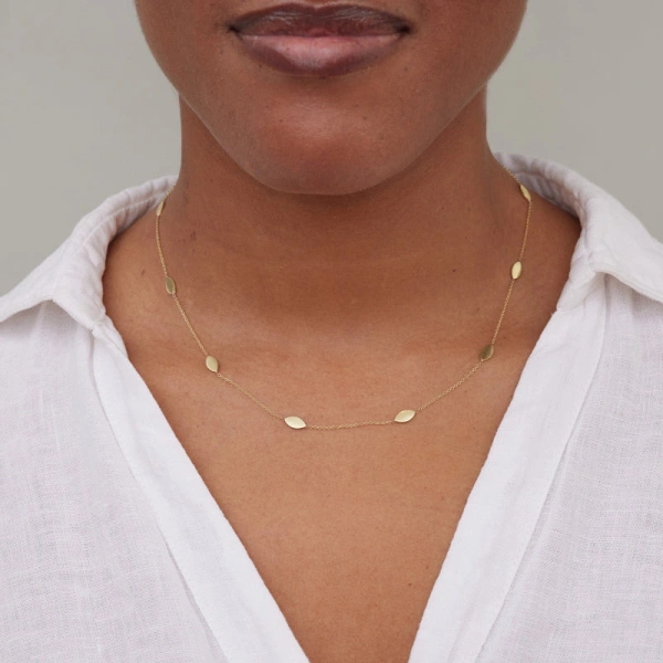 Jennifer Meyer Marquise by the inch Necklace in 18K Yellow Gold | Fine Necklaces | Coveti