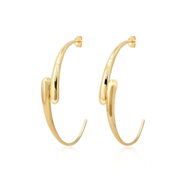 Jennifer Meyer Medium Double Dome Hoops in 18K Yellow Gold | Fine Earrings | Coveti