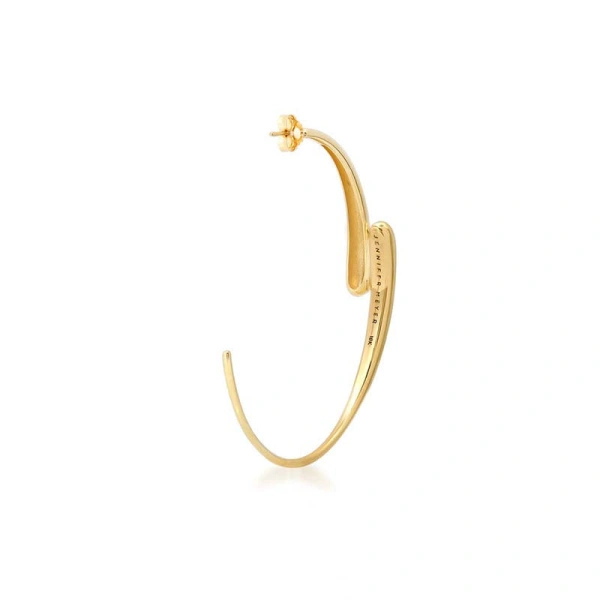 Jennifer Meyer Medium Double Dome Hoops in 18K Yellow Gold | Fine Earrings | Coveti
